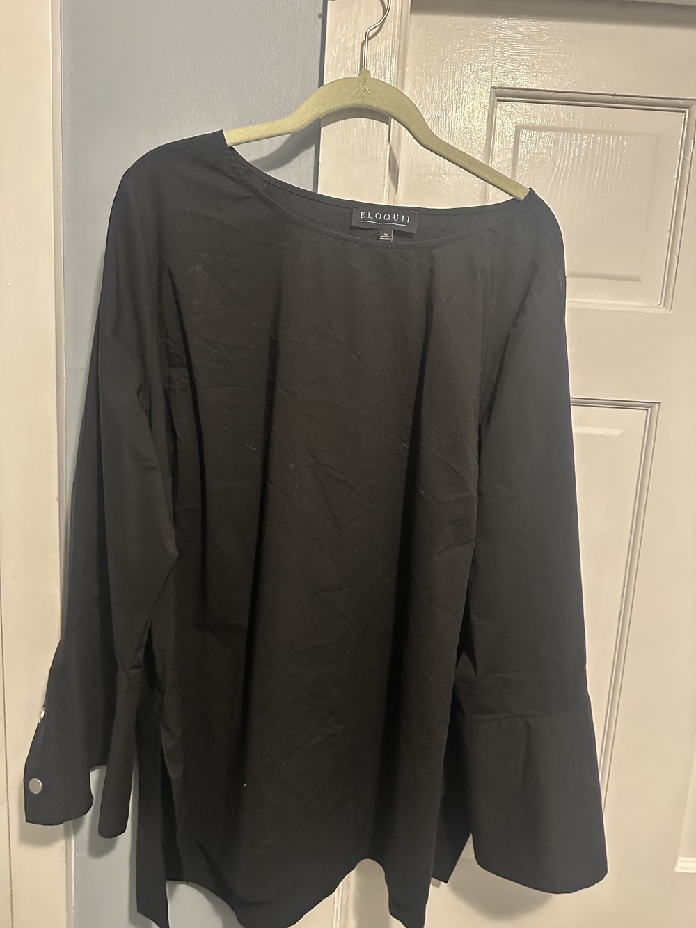 Eloquii Black Flare Sleeve Top